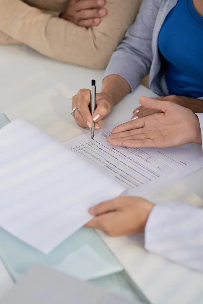 doctor showing patients health records 