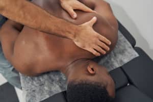 patient getting chiropractic care for myofascial pain treatment in Fort Wayne